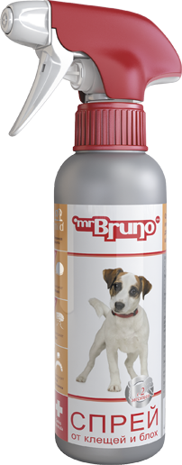 Спрей для собак Mr.Bruno Plus Бережная защита от паразитов 200 мл.