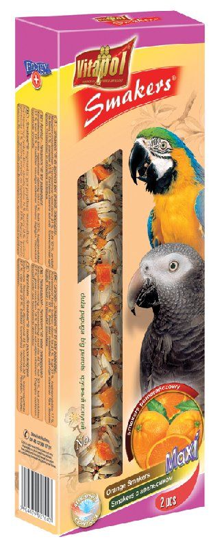 Лакомство для крупных попугаев Vitapol Smakers с апельсином 450 г.